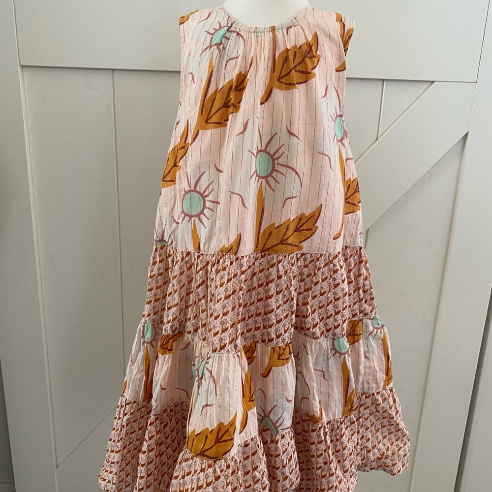 Pretty Pinky-Peach Floral Print Pink Chicken Dress